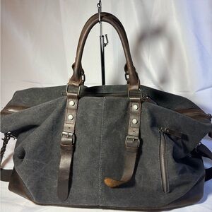 🔥SALE BLUBOON Canvas Overnight Bag Travel Duffel UNISEX Weekender Dk Grey